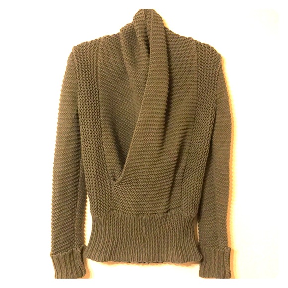 AE Olive Knit Crossover Sweater - Picture 1 of 6